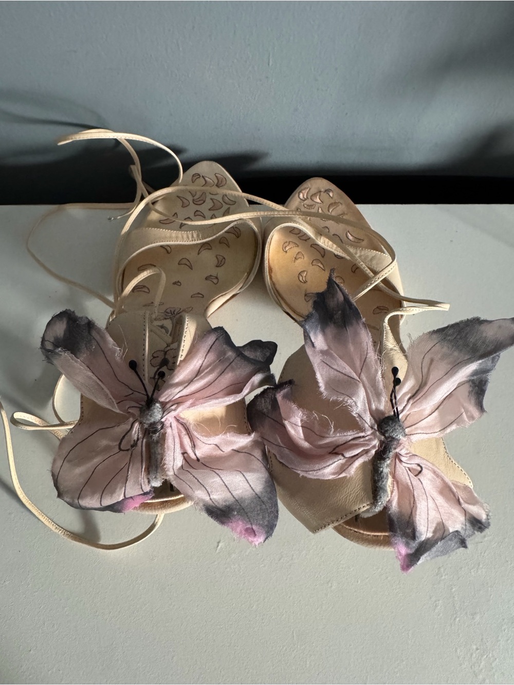 Giuseppe Zanotti Vicini Rare Y2K Lace Up Butterfly Heels - Picture 3 of 5